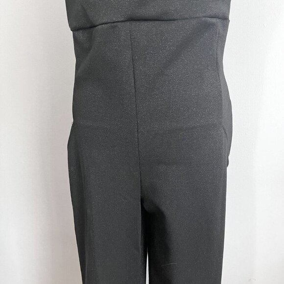 NWT CHIARA BONI REBECCA SUGAR LUREX BLACK METALLIC CUT OUT JUMPSUIT - Picture 6 of 14